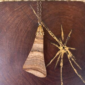 Vintage Petrifiesd Wood Necklace Bohemian Hippie Jewelry